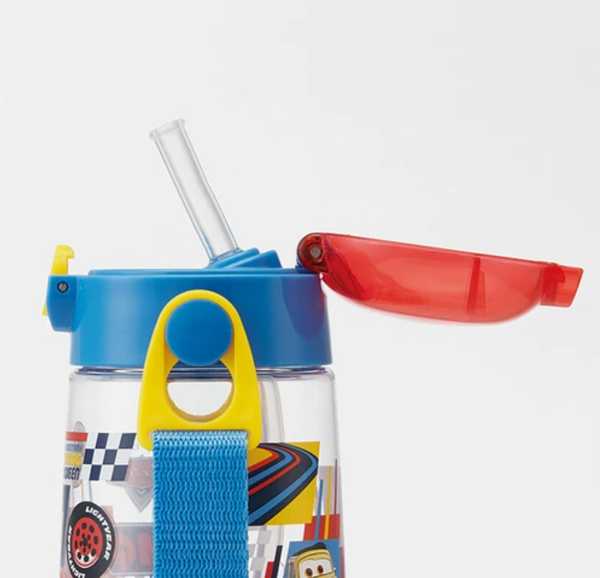 CARS 反斗車王 480ml 超輕透明飲管壺+孭繩 (日本製) - Madingding