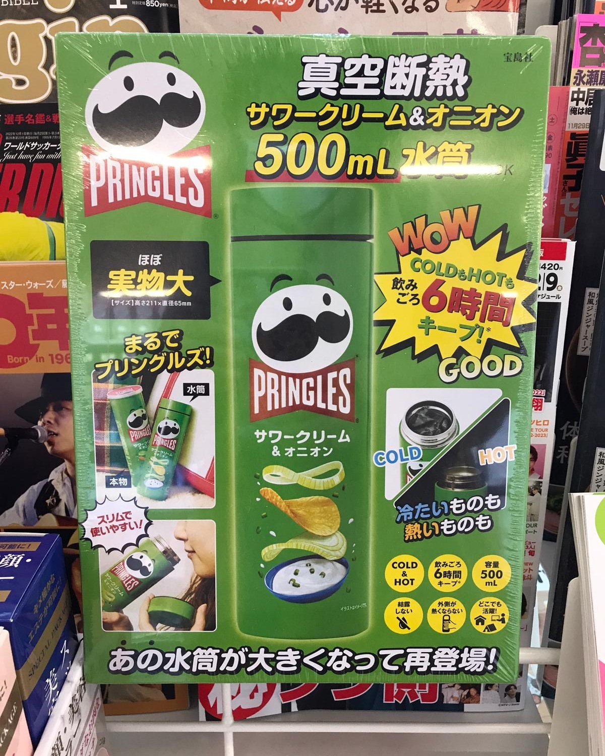 PRINGLES Sour Cream Onion薯片真空雙層不鏽鋼保溫樽500ML - Madingding