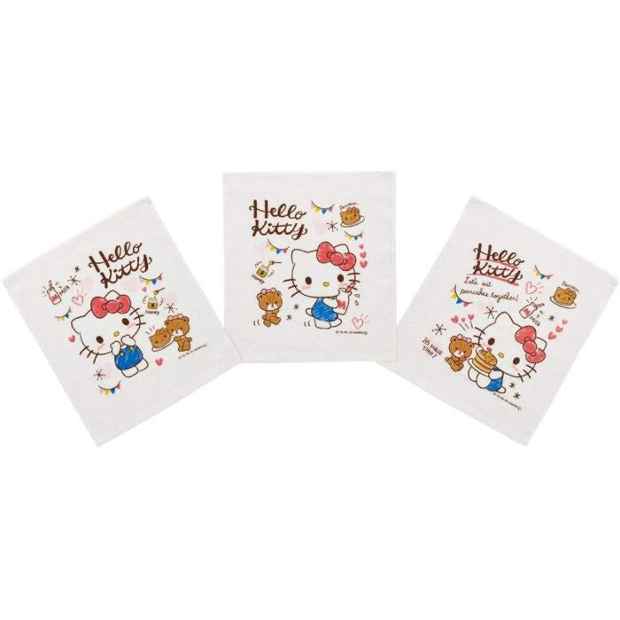 HELLO KITTY全棉印花面巾3條 - Madingding