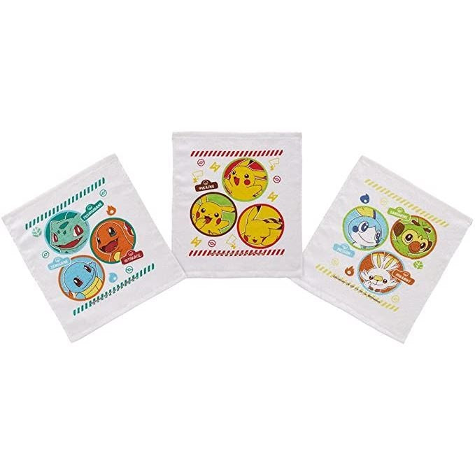 POKEMON比卡超 全棉印花面巾3條 - Madingding