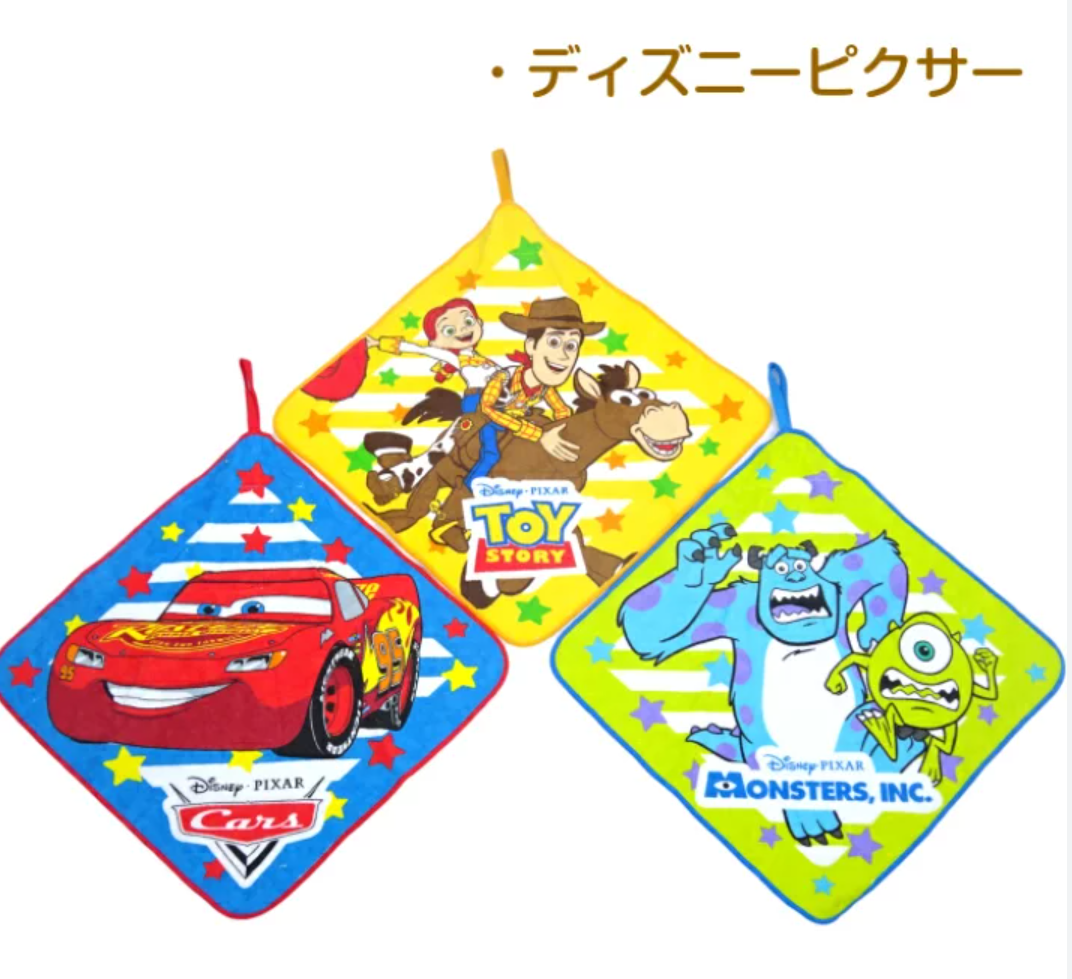 CARS / TOYSTORY/MONSTER INC 抗菌加工超柔軟抹手巾3條套裝 - Madingding 